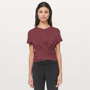 Lululemon time to restore short sleeve wrap crop top